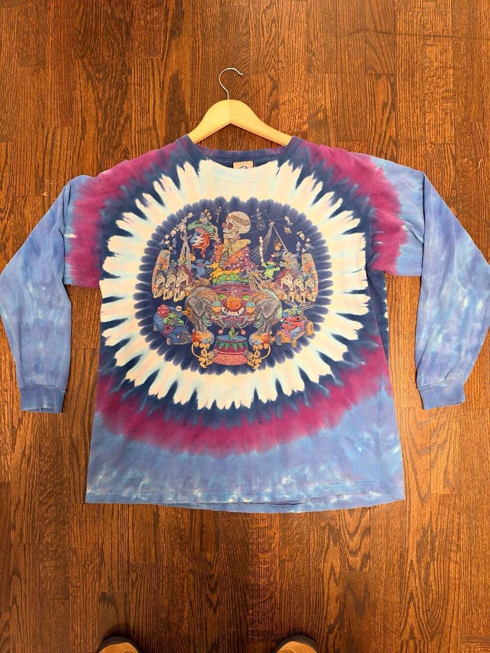 Liquid Blue Grateful Dead Circus Tie Dye Long Sleeve T-Shirt